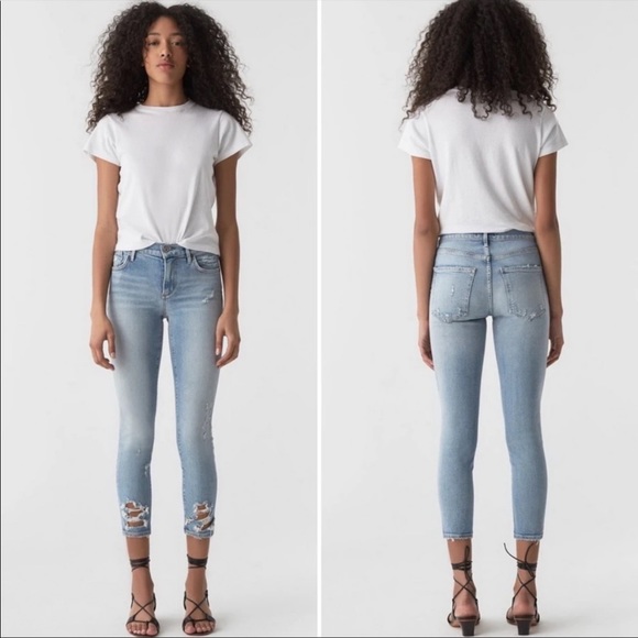 SOLD | AGOLDE | Sophie Cropped High Rise Denim Jeans - Picture 2 of 11